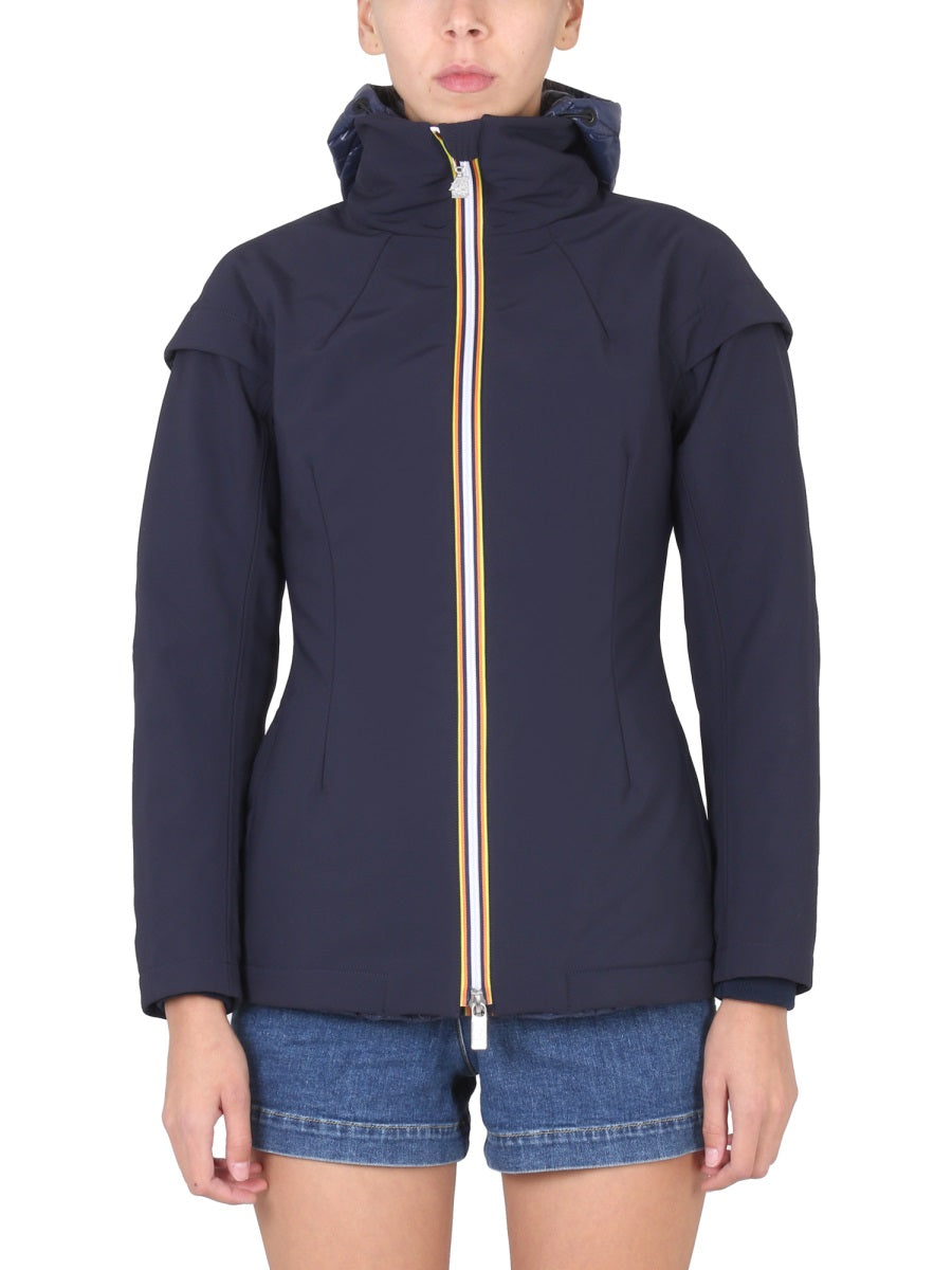 Zippered Windbreaker Blue Jacket