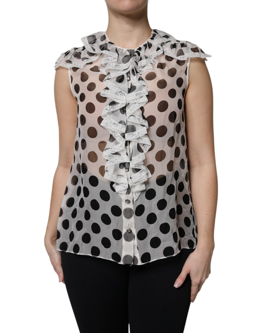 Dolce & Gabbana 90% Silk blouse in white