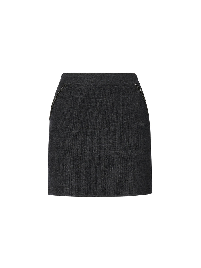 Self-Portrait Skirts Grey Wool