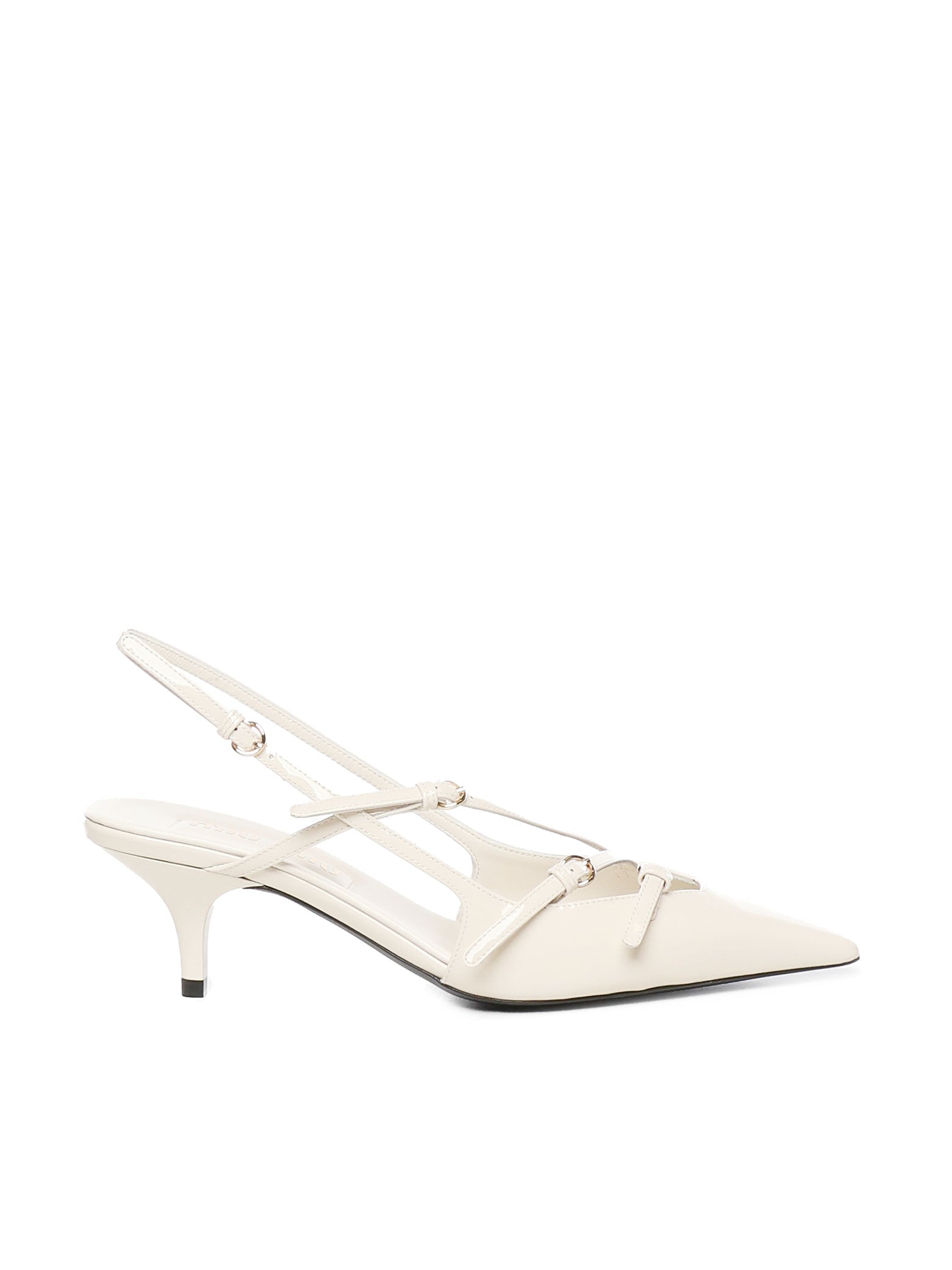 Miu With Heel White Calfskin