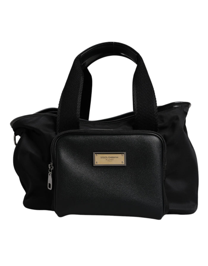 Black Shoulder Strap Pet Carry Logo Plaque Bag Nylon Leather Acrylic