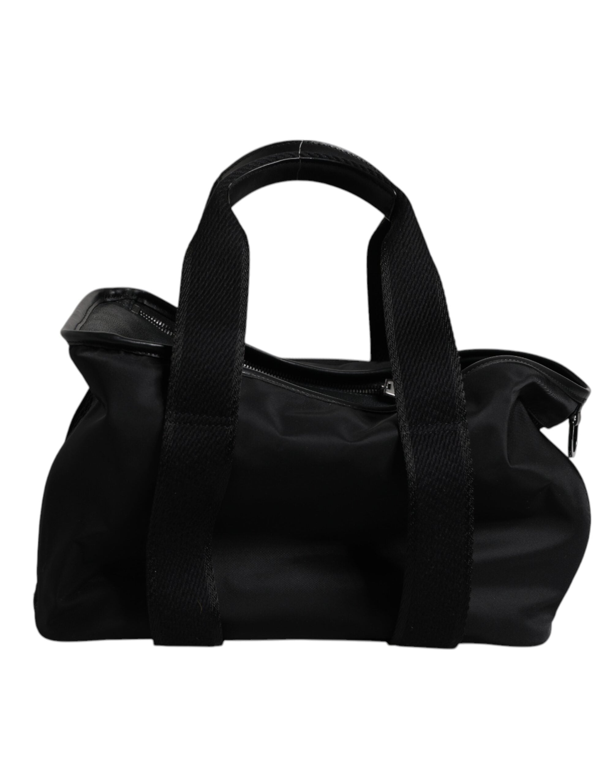 Black Shoulder Strap Pet Carry Logo Plaque Bag Nylon Leather Acrylic