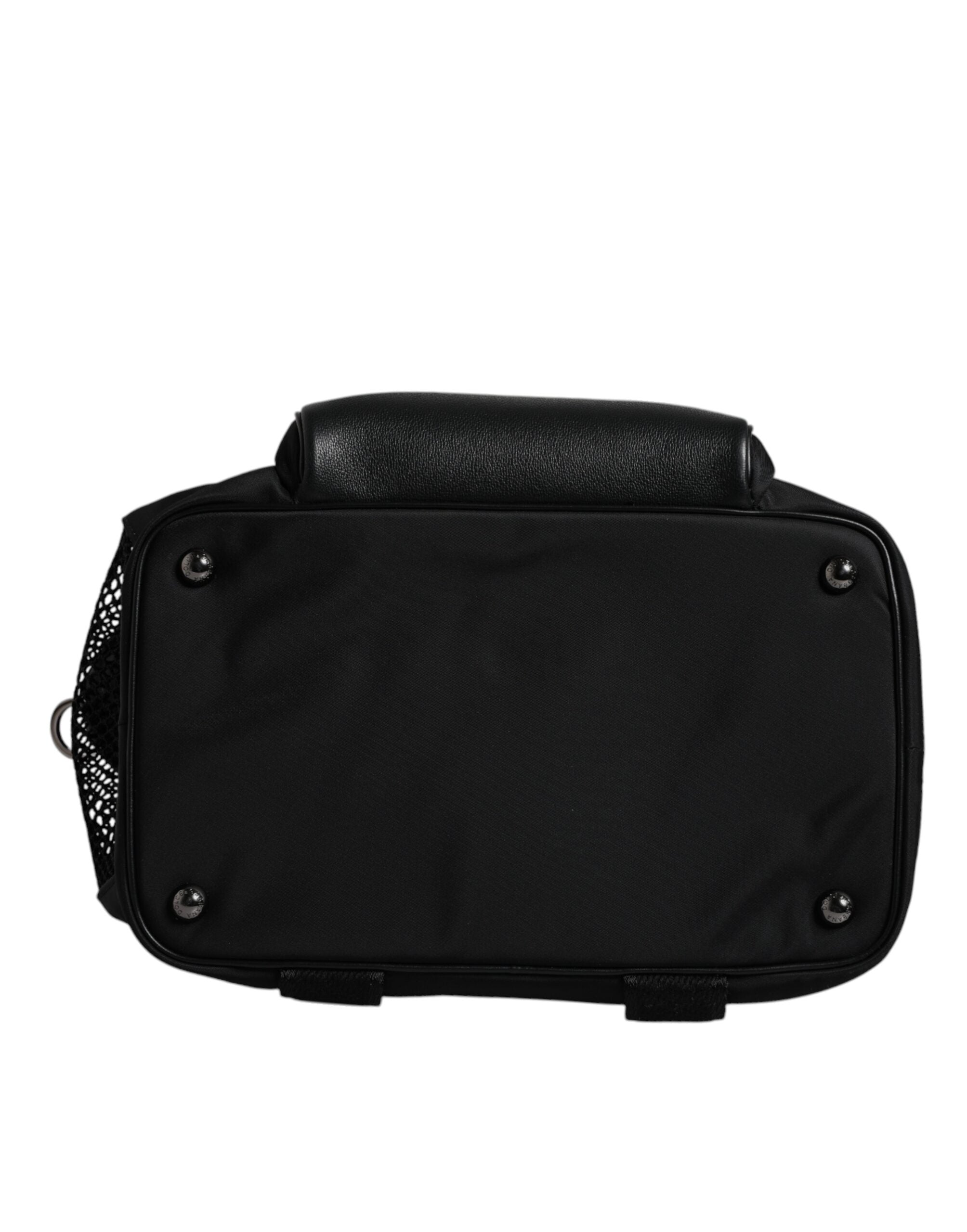 Black Shoulder Strap Pet Carry Logo Plaque Bag Nylon Leather Acrylic