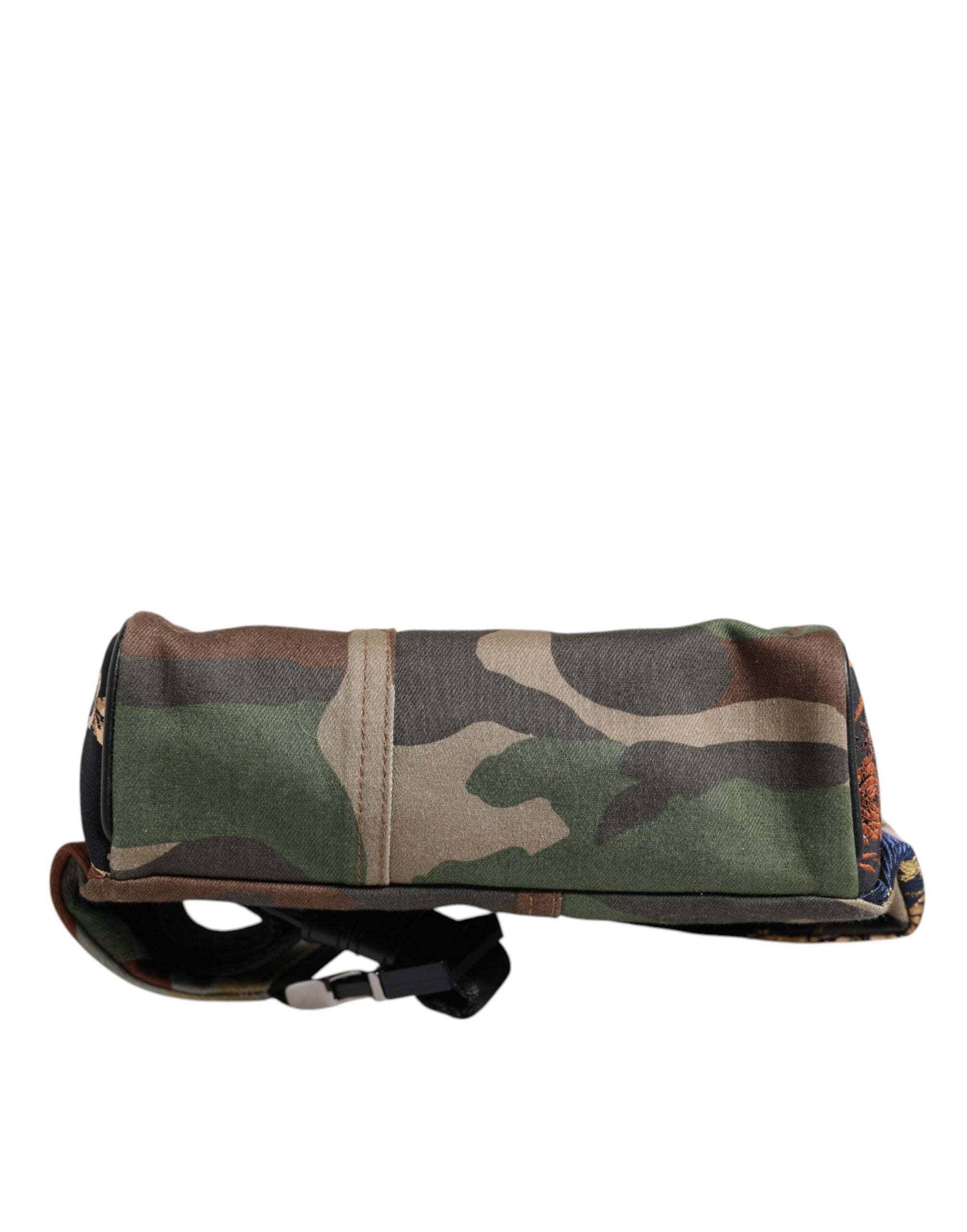 Multicolor Camouflage Patchwork Logo Waist Fanny Pack Bag Cotton Leather Viscose