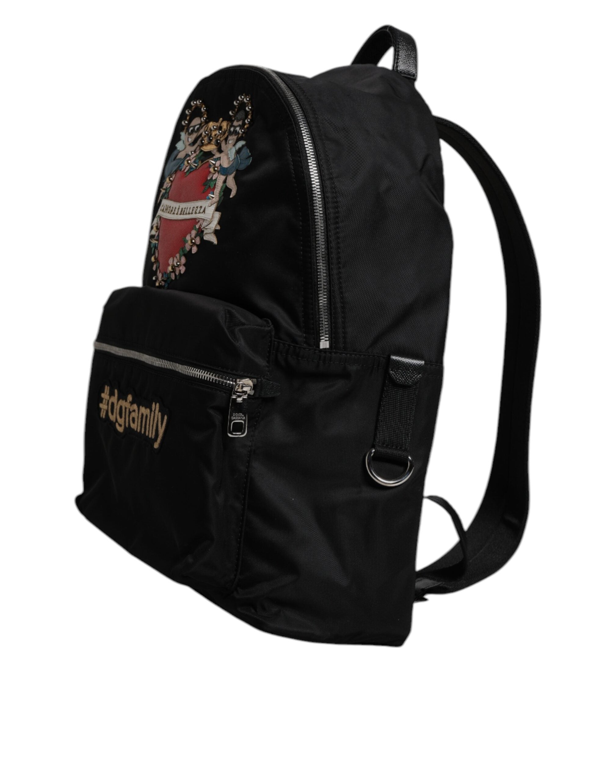 Black Nylon #dgfamily Embellished Backpack Vulcano Bag Pa Vit Ny Pc