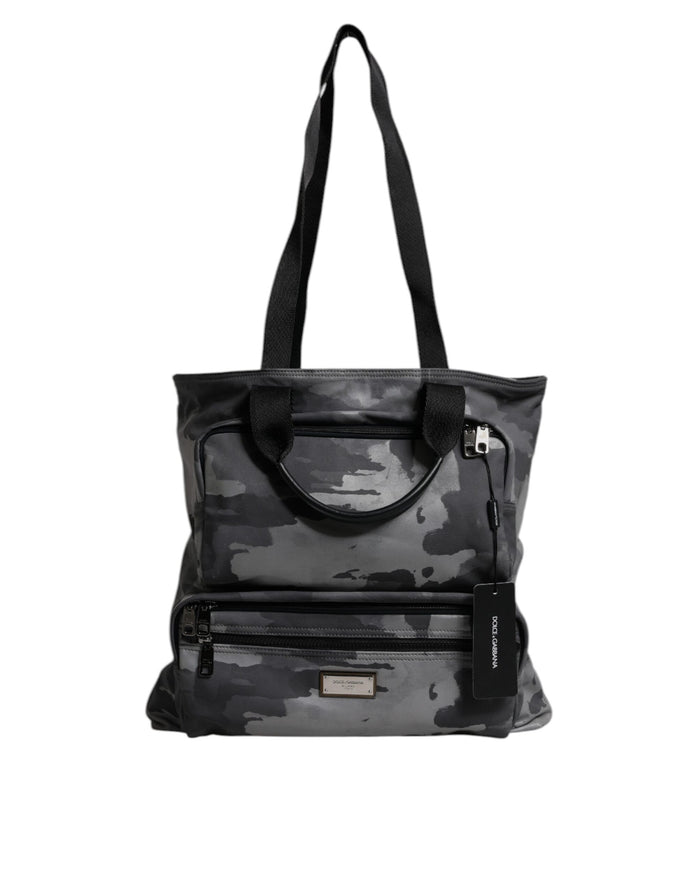 Black Camouflage Shoulder Strap Logo Plaque Bag Cotton Nylon Polyester Calf