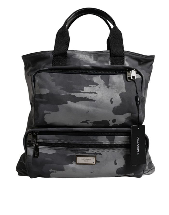 Black Camouflage Shoulder Strap Logo Plaque Bag Cotton Nylon Polyester Calf