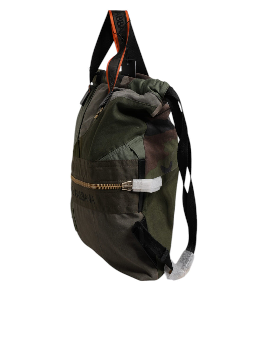 Dolce & Gabbana 80% Cotton 10% Calf Leather 10% Nylon backpack in green