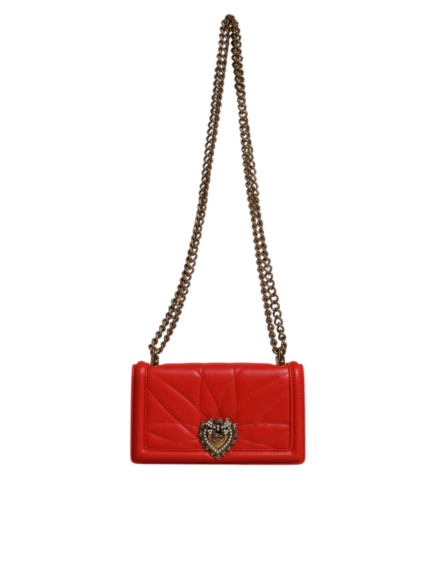 Dolce & Gabbana 100% Lamb Leather crossbody bag in red