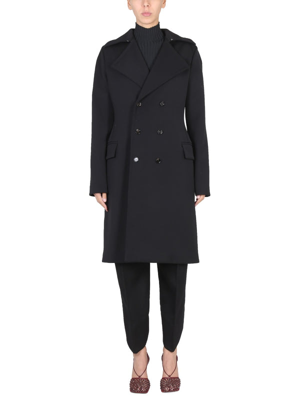 Coat Double-Breasted Black Trench & Raincoats