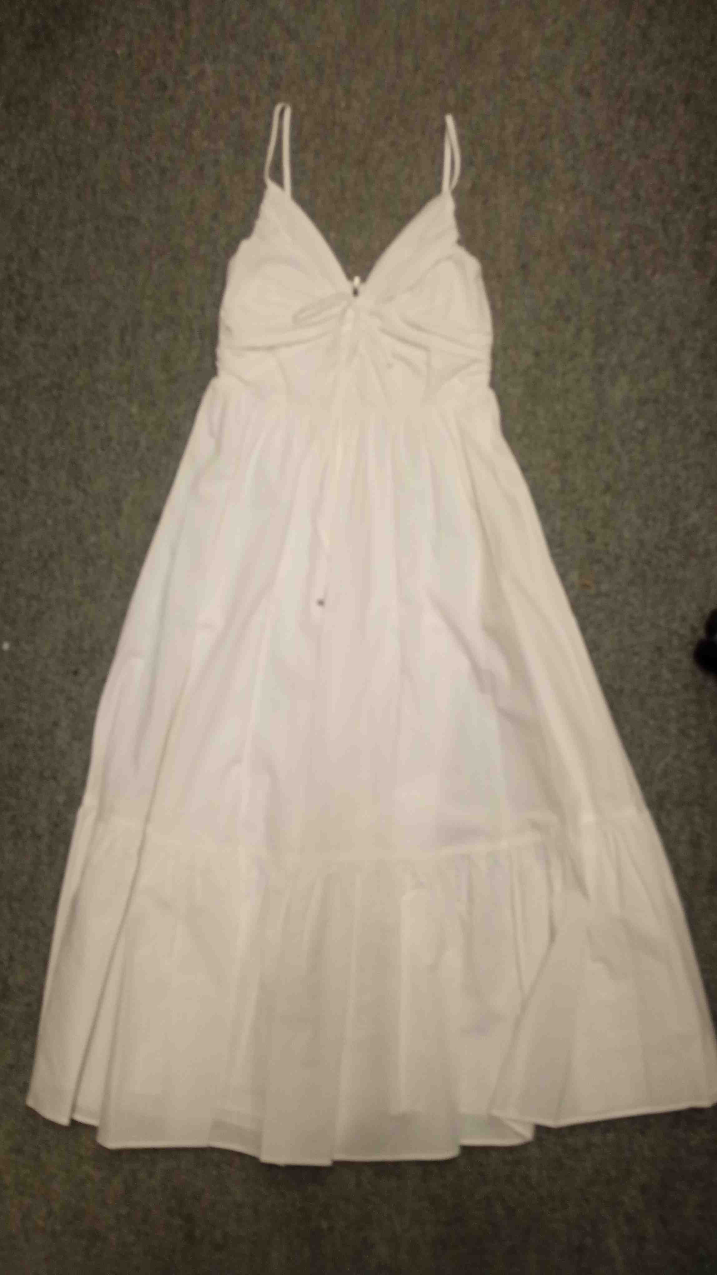 Poplin Midi Dress White Organic Cotton