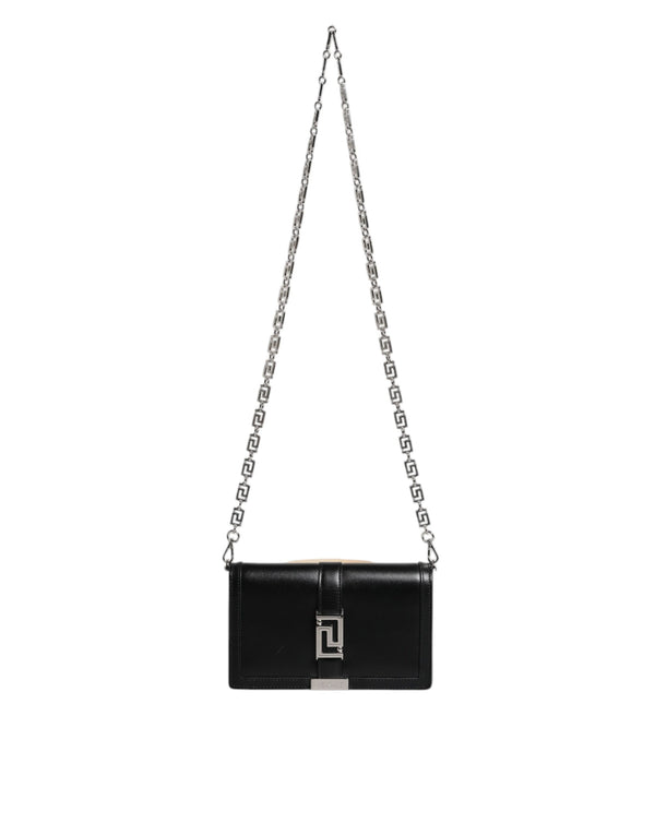 Versace Calfskin Leather crossbody bag in black