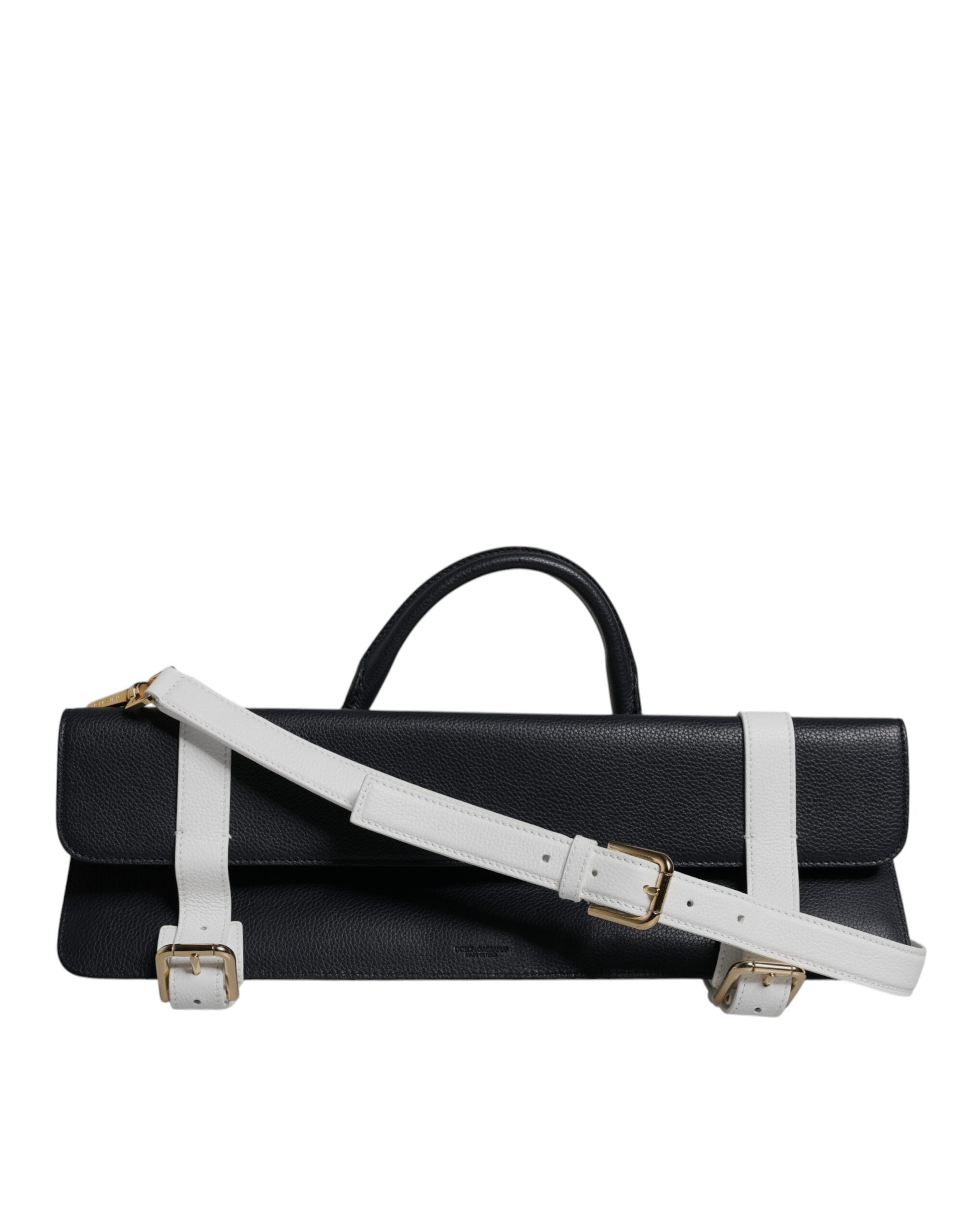 Blue White Calfskin Leather Crossbody Shoulder Bag And Cotton