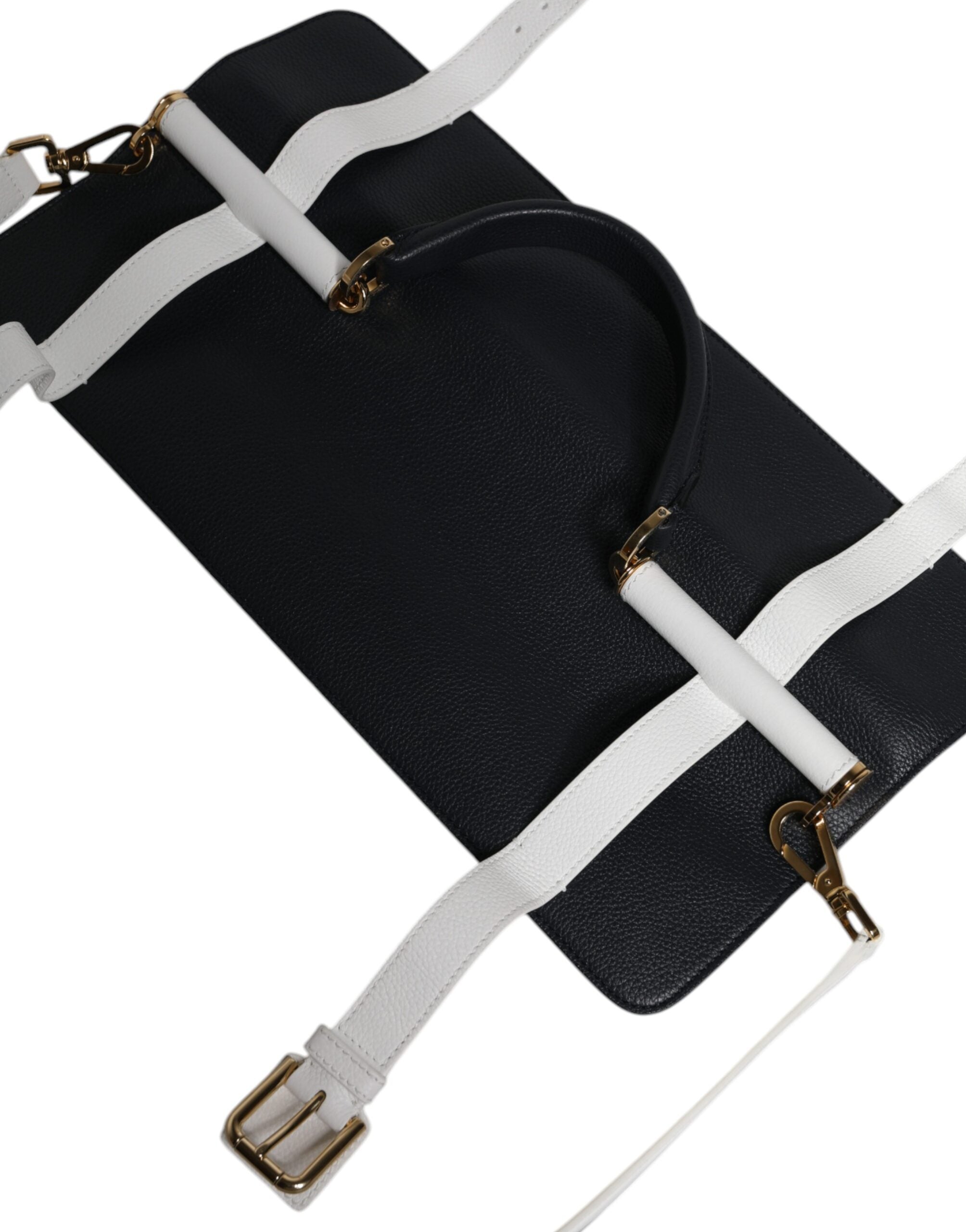 Blue White Calfskin Leather Crossbody Shoulder Bag And Cotton