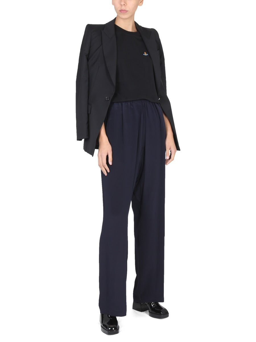 Kung Fu Pants Blue Silk Trousers