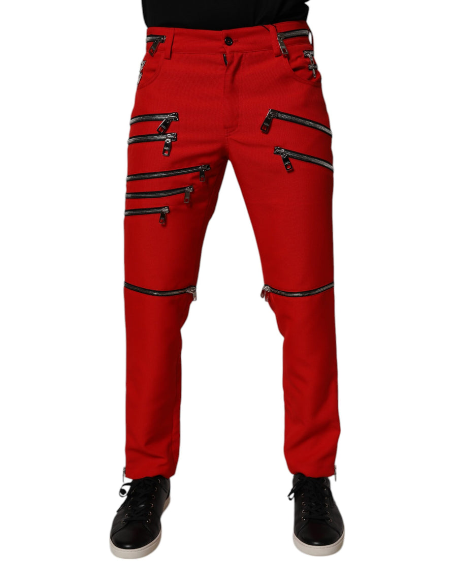Dolce & Gabbana 100% Polyester chino pants in red