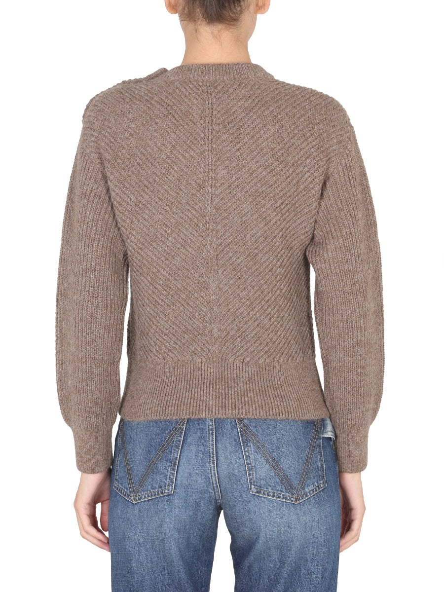 Alpaca Knit Jumper Chevron Beige Jumpers