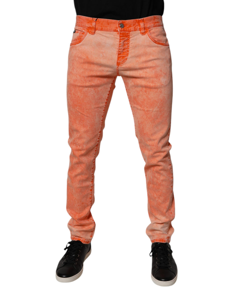 Dolce & Gabbana 98% Cotton jeans in orange