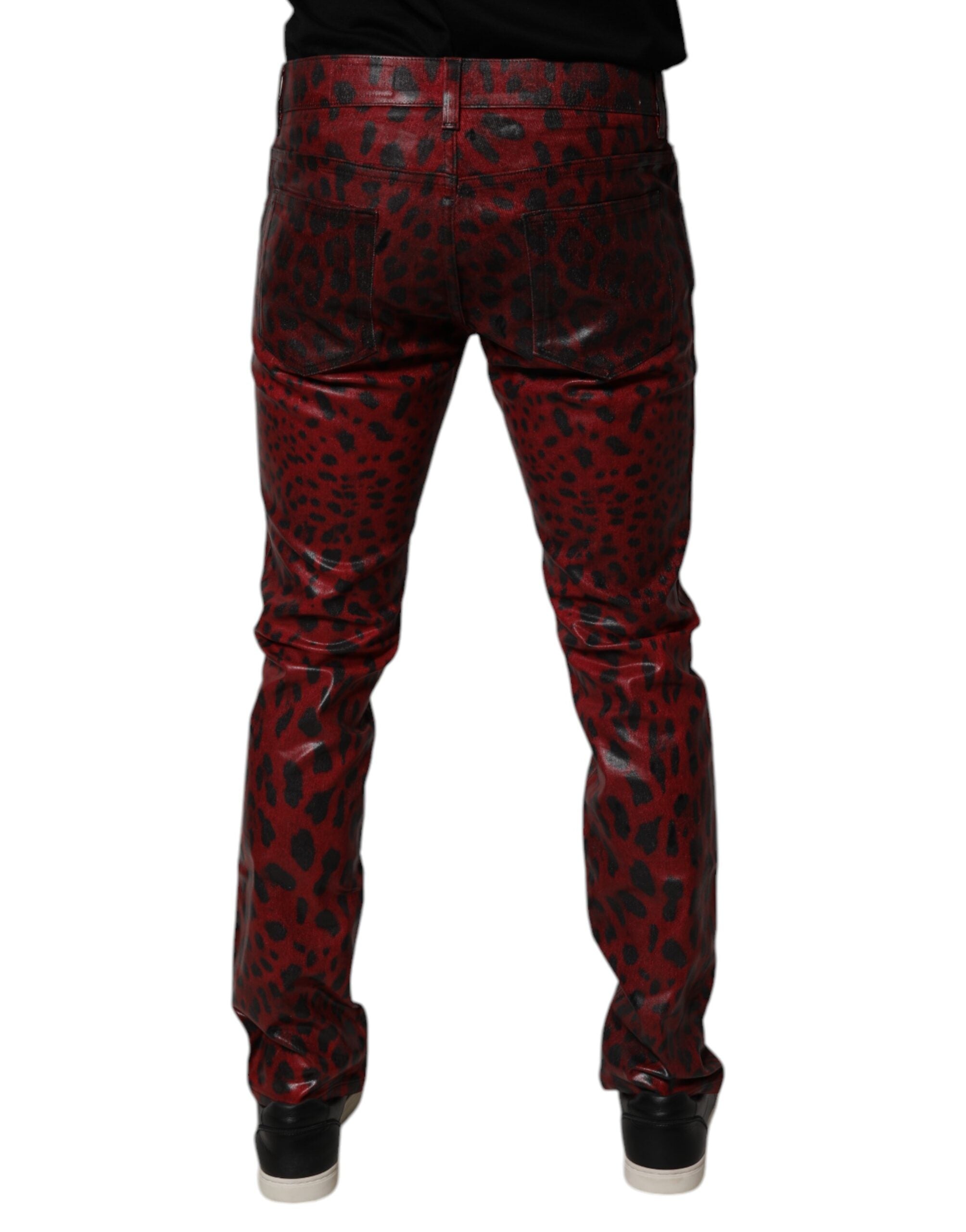 Dolce & Gabbana 87% Cotton jeans in red — view 4