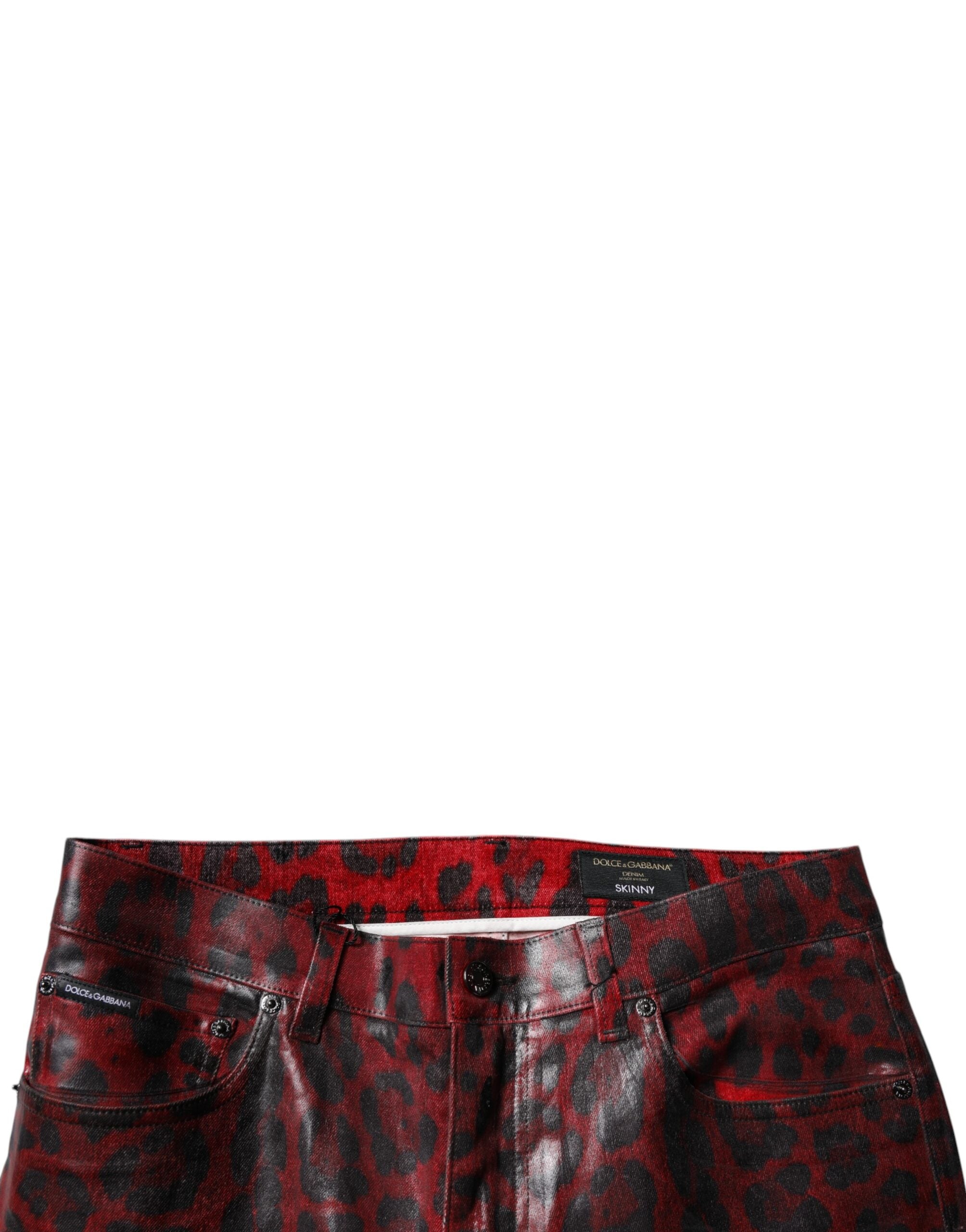 Dolce & Gabbana 87% Cotton jeans in red — view 5