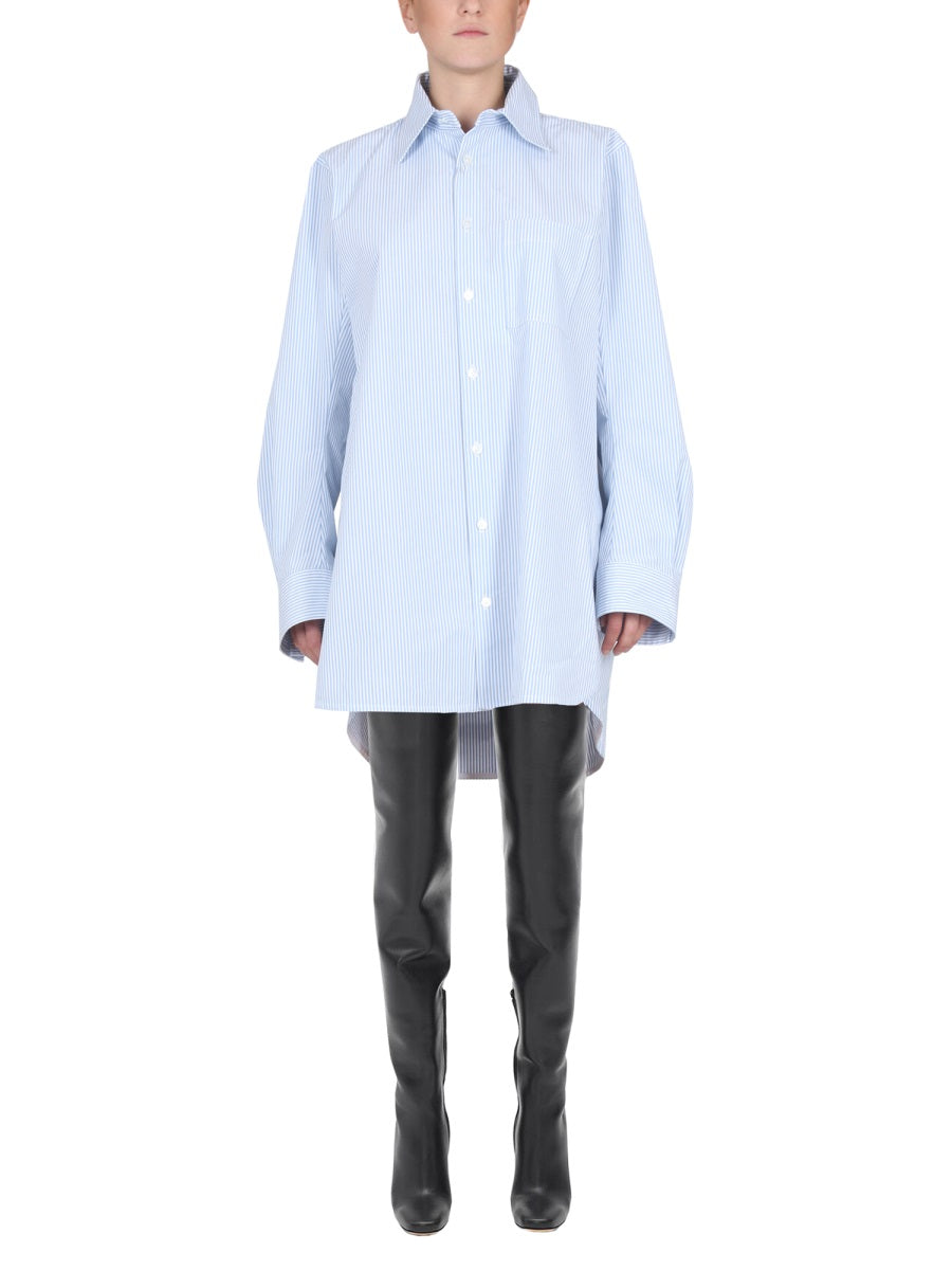 Shirt With Curved Back Azure
