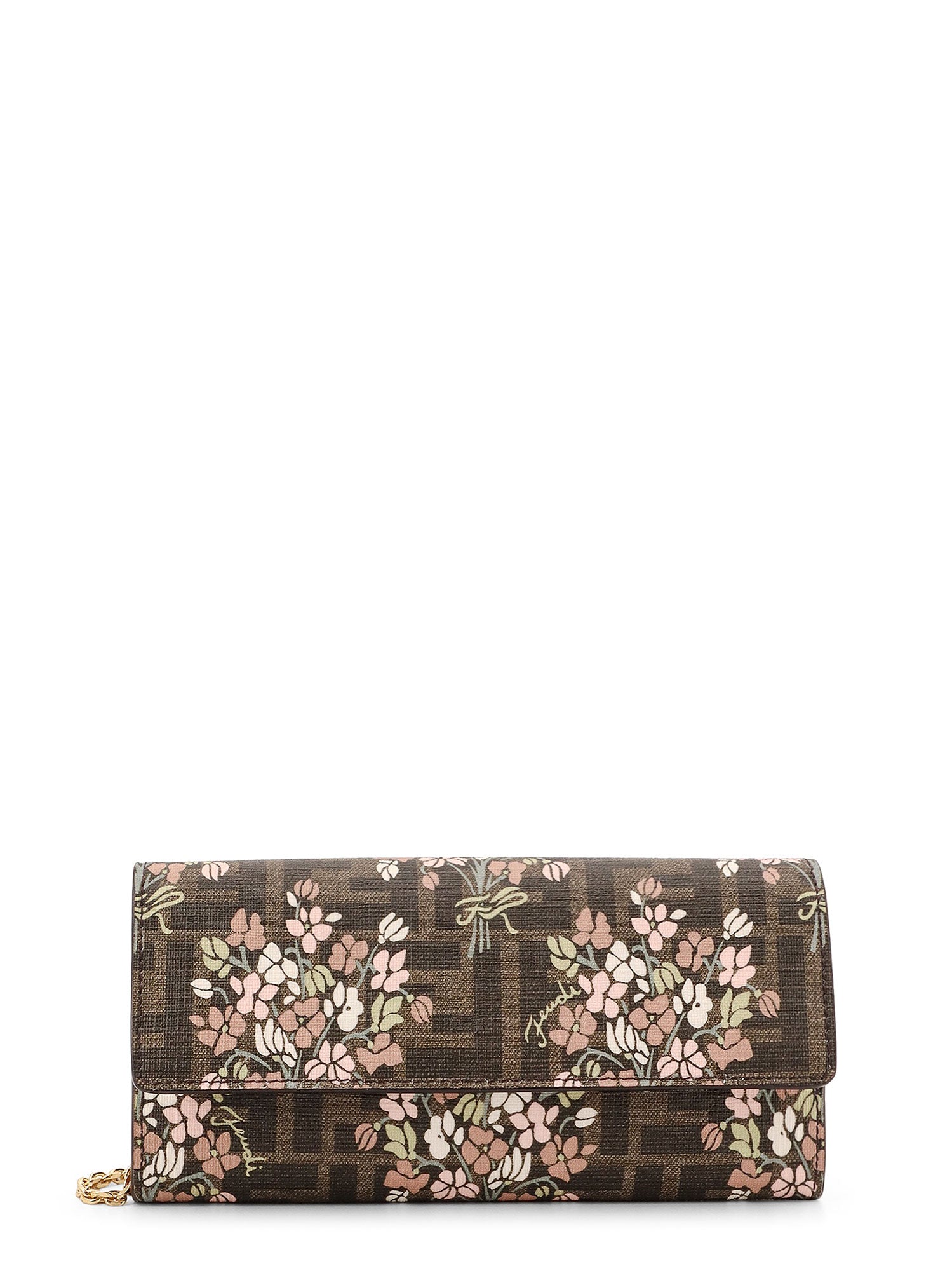 Fendi Wallets Brown Tessuto/pelle