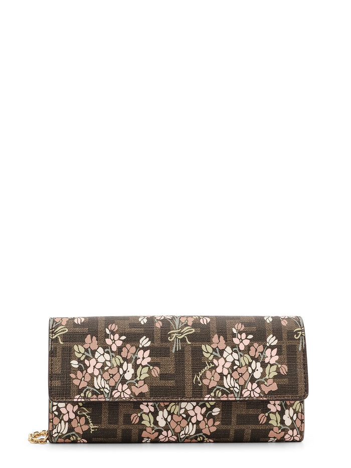 Fendi Wallets Brown Tessuto/pelle