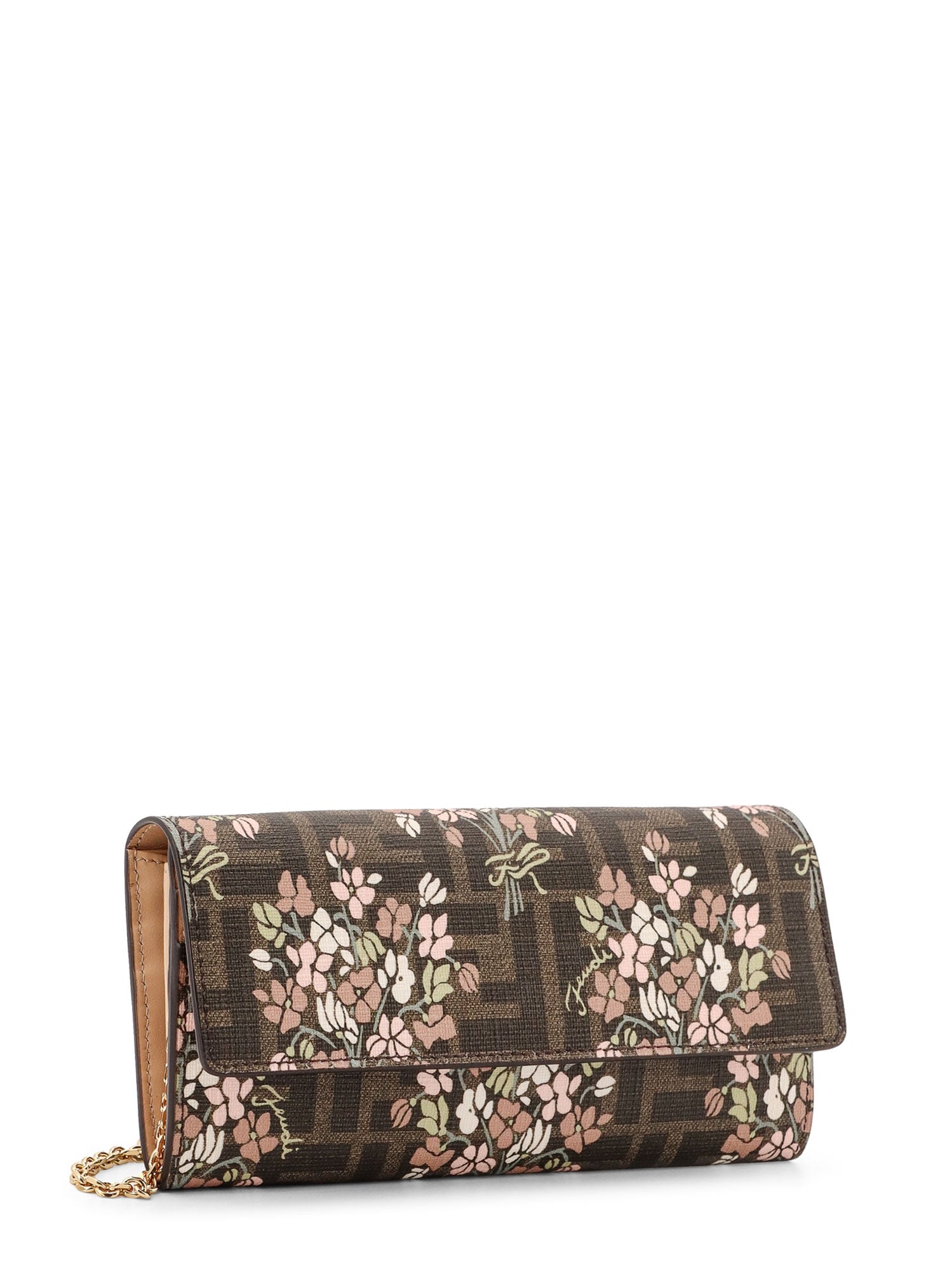 Fendi Wallets Brown Tessuto/pelle