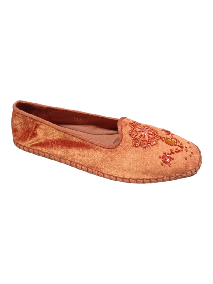 Babouche Bijoux-The Yellow & Orange Polyester | Shoe