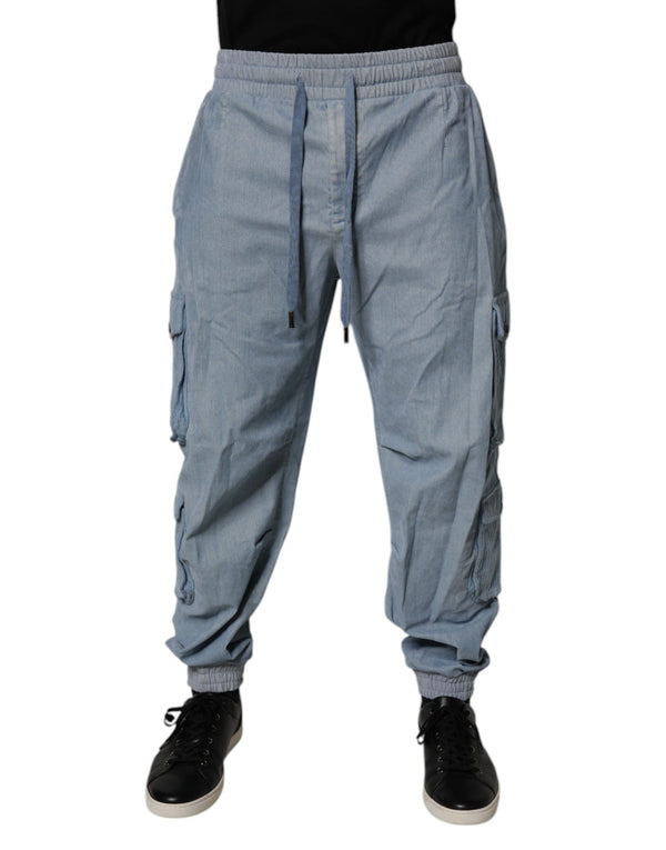 Dolce & Gabbana 87% Cotton jogger in blue