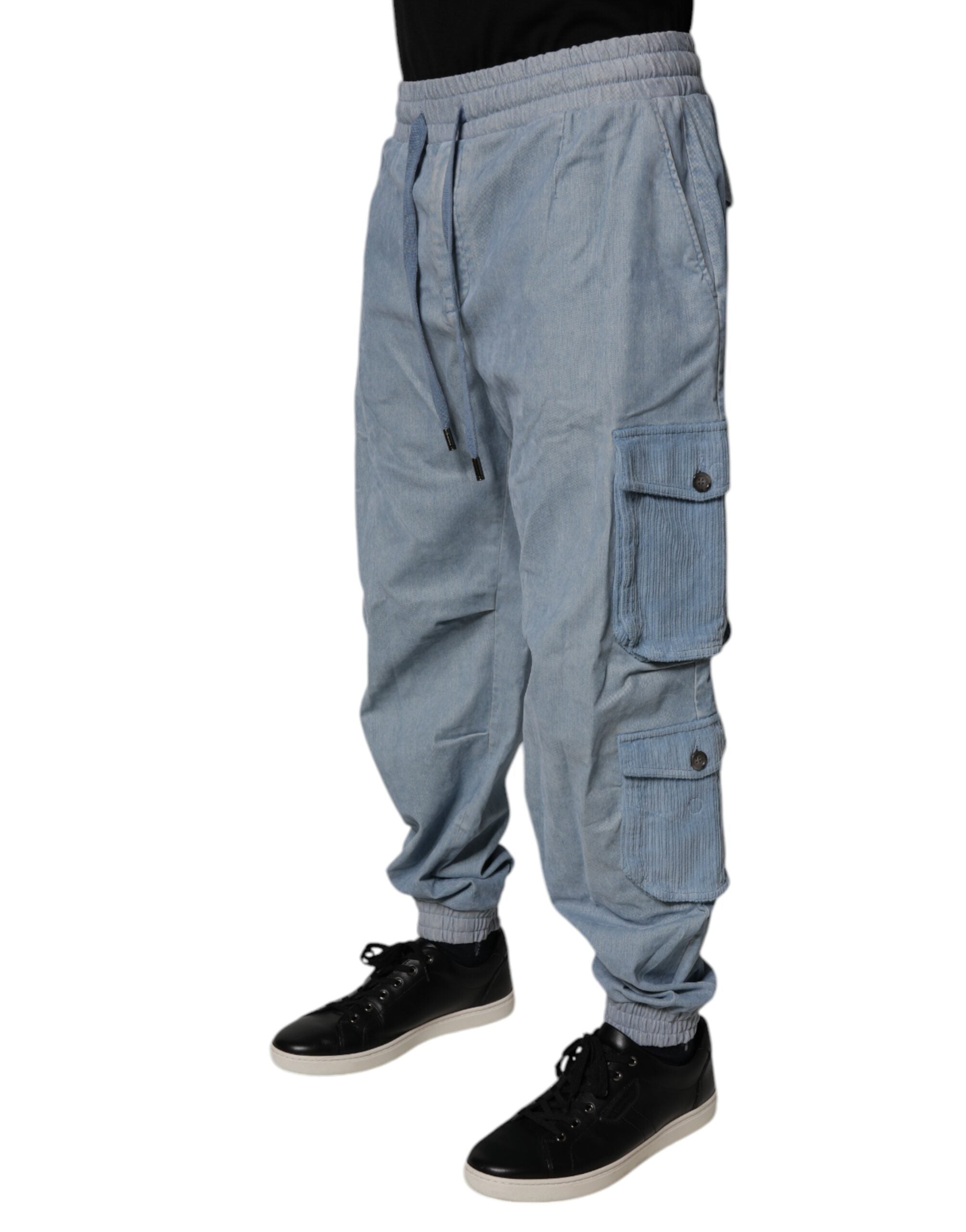 Dolce & Gabbana 87% Cotton jogger in blue — view 3