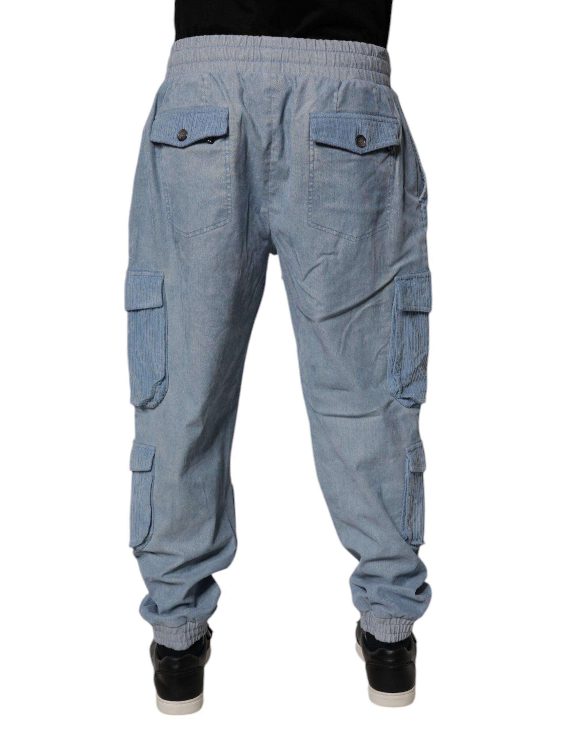 Dolce & Gabbana 87% Cotton jogger in blue — view 4