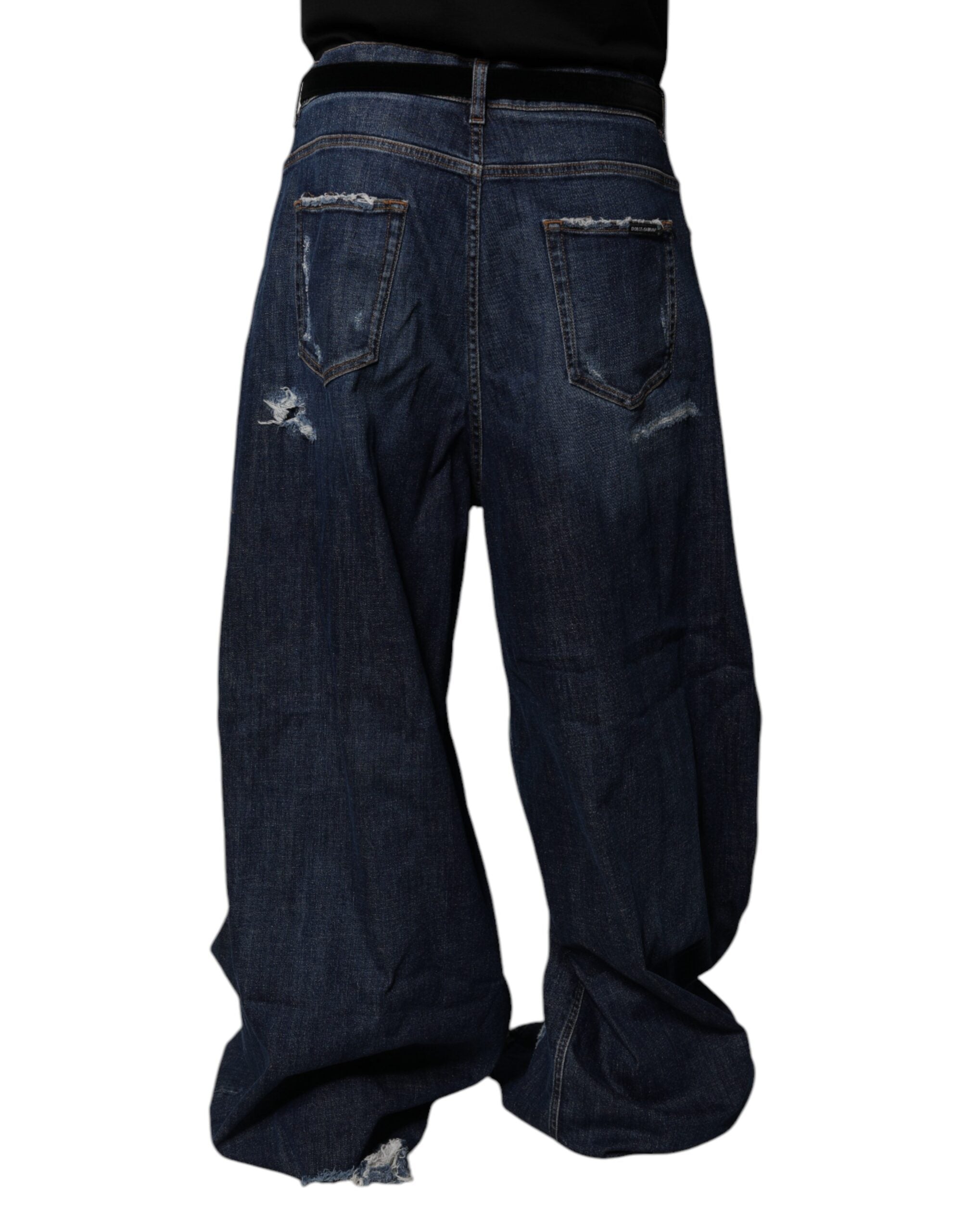 Dolce & Gabbana 98% Cotton jeans in navy — view 4