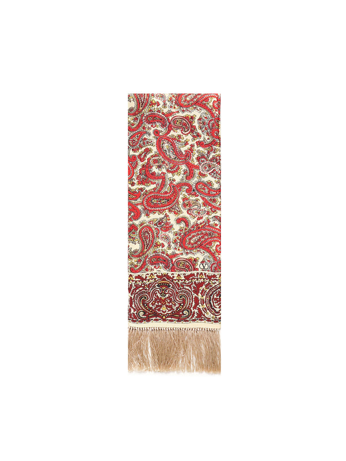 Valentino Garavani Scarfs Cream, Bordeaux Silk