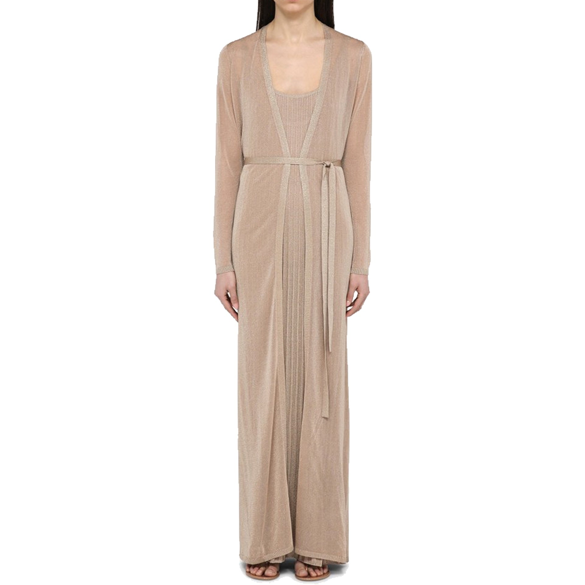 Lurex Robby Cardigan Beige Metal Fibre Viscose
