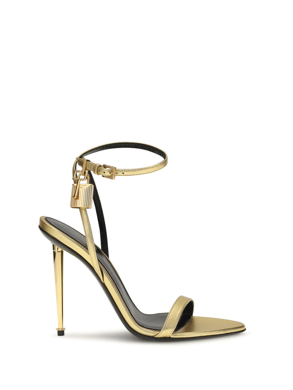 Tom Ford UPPER: 100% LAMB OVIS ARIES ARIES; SOLE: 100% CALF LEATHER BOS TAURUS heel sandal in gold