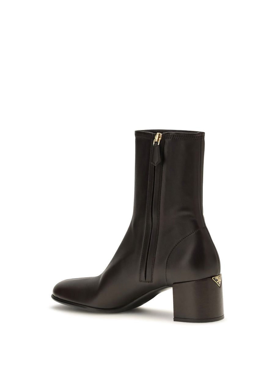 Ankle Boots Stretch Nappa Leather Dark Brown Upper: Lamb (ovis Aries)