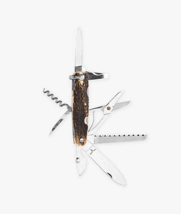 Deer Horn Canif 8 Tools Brown Collectors Knives