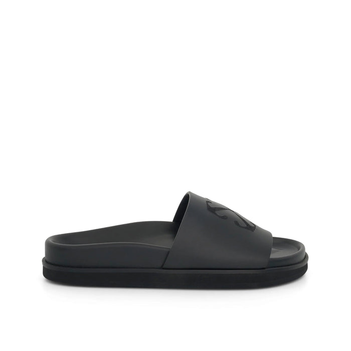 Off White Cloud Arrow Slippers Black Rubber