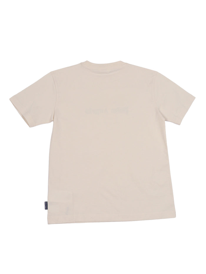 Palm Dog Reg.tshirt Boy Beige Cotton Short Sleeves T-shirt