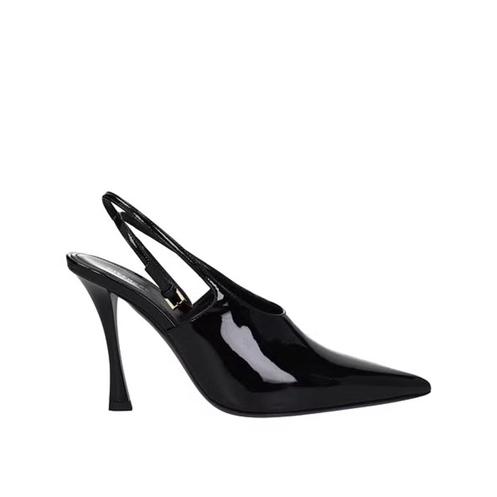 Leather Slingback Pumps Black Calf