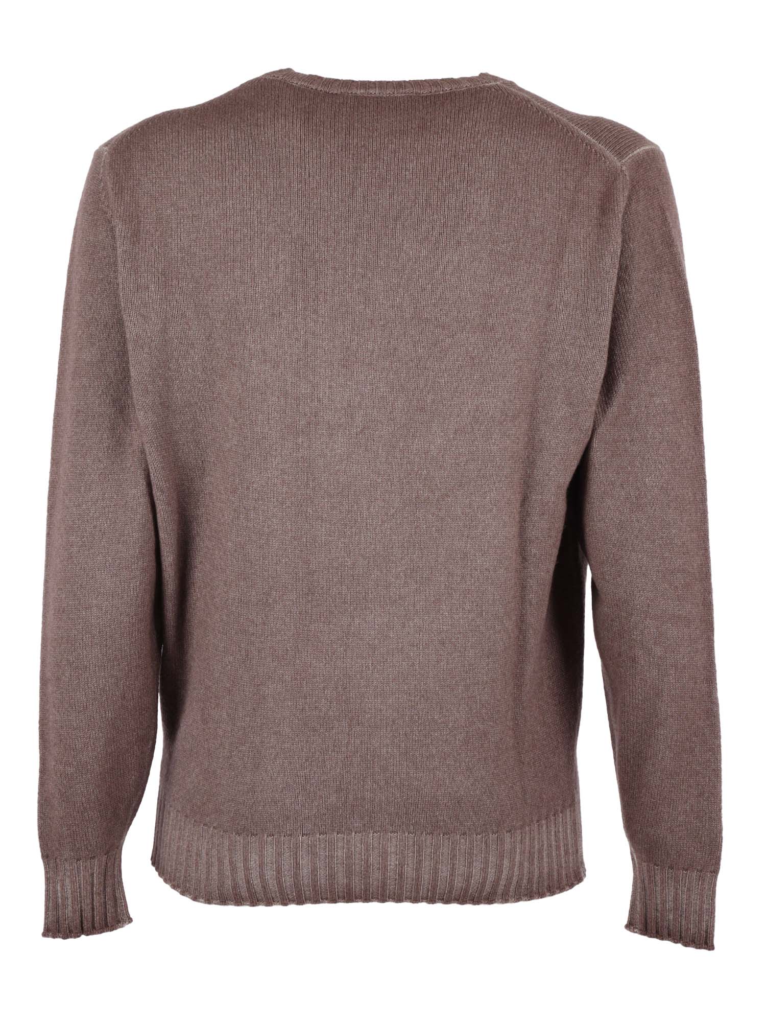 Ls Crew Neck Sweater Brown Virgin Wool Cashmere Crewneck