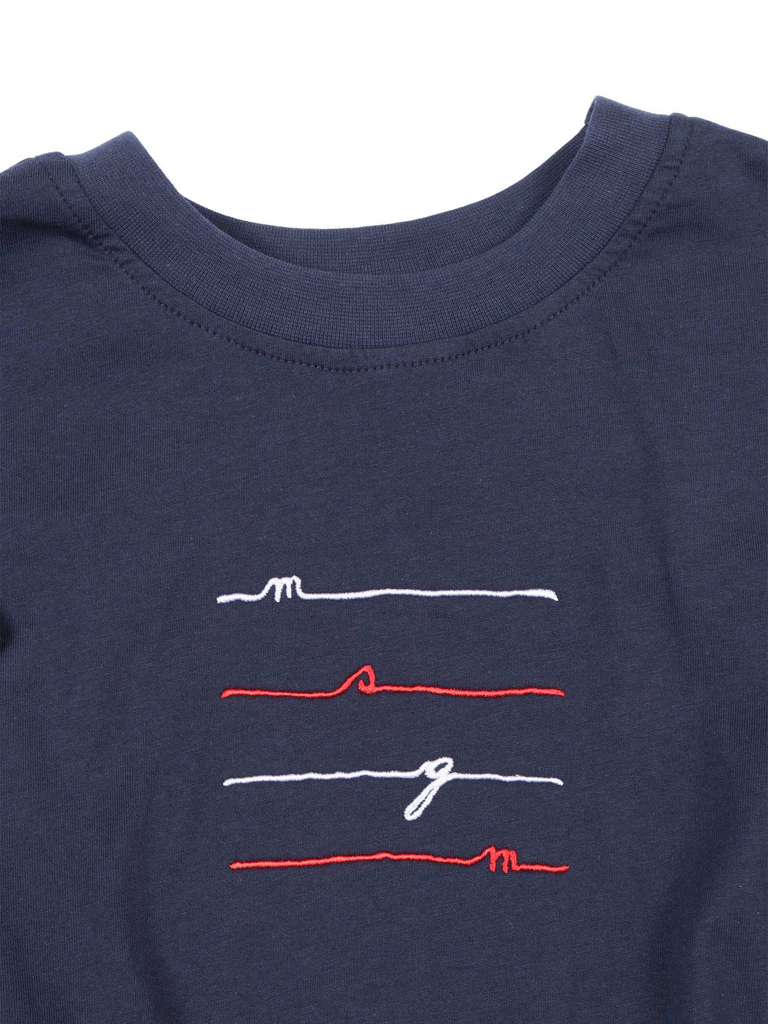 CROPPED JERSEY T-SHIRT GIRL Blue Cotton Short Sleeves