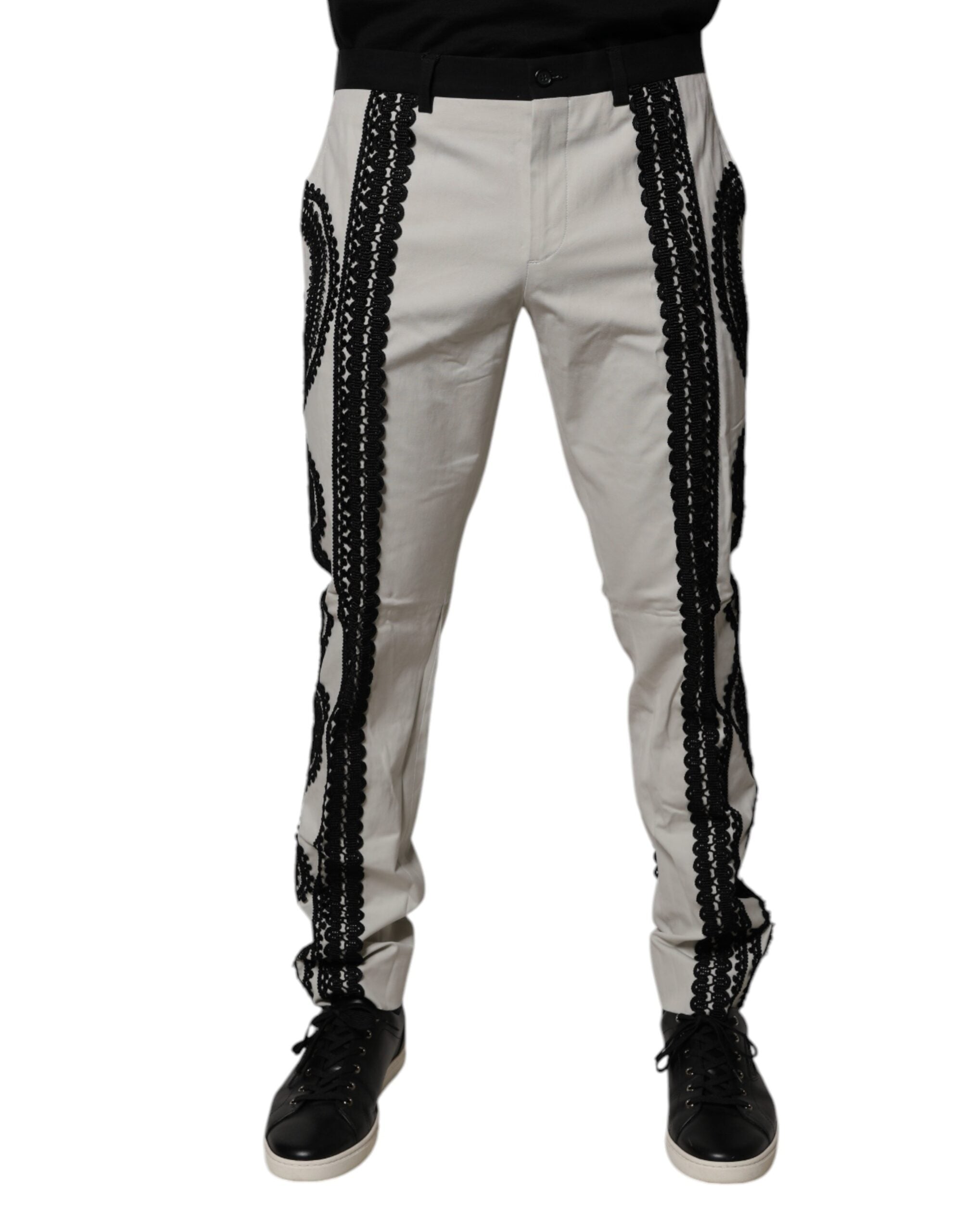Dolce & Gabbana 97% Cotton trousers in white