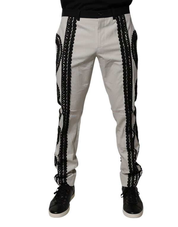 Dolce & Gabbana 97% Cotton trousers in white