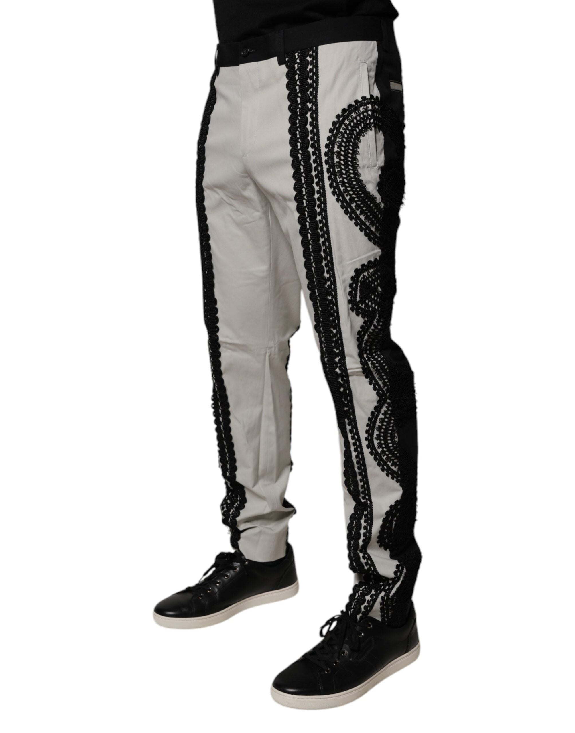 Dolce & Gabbana 97% Cotton trousers in white — view 3