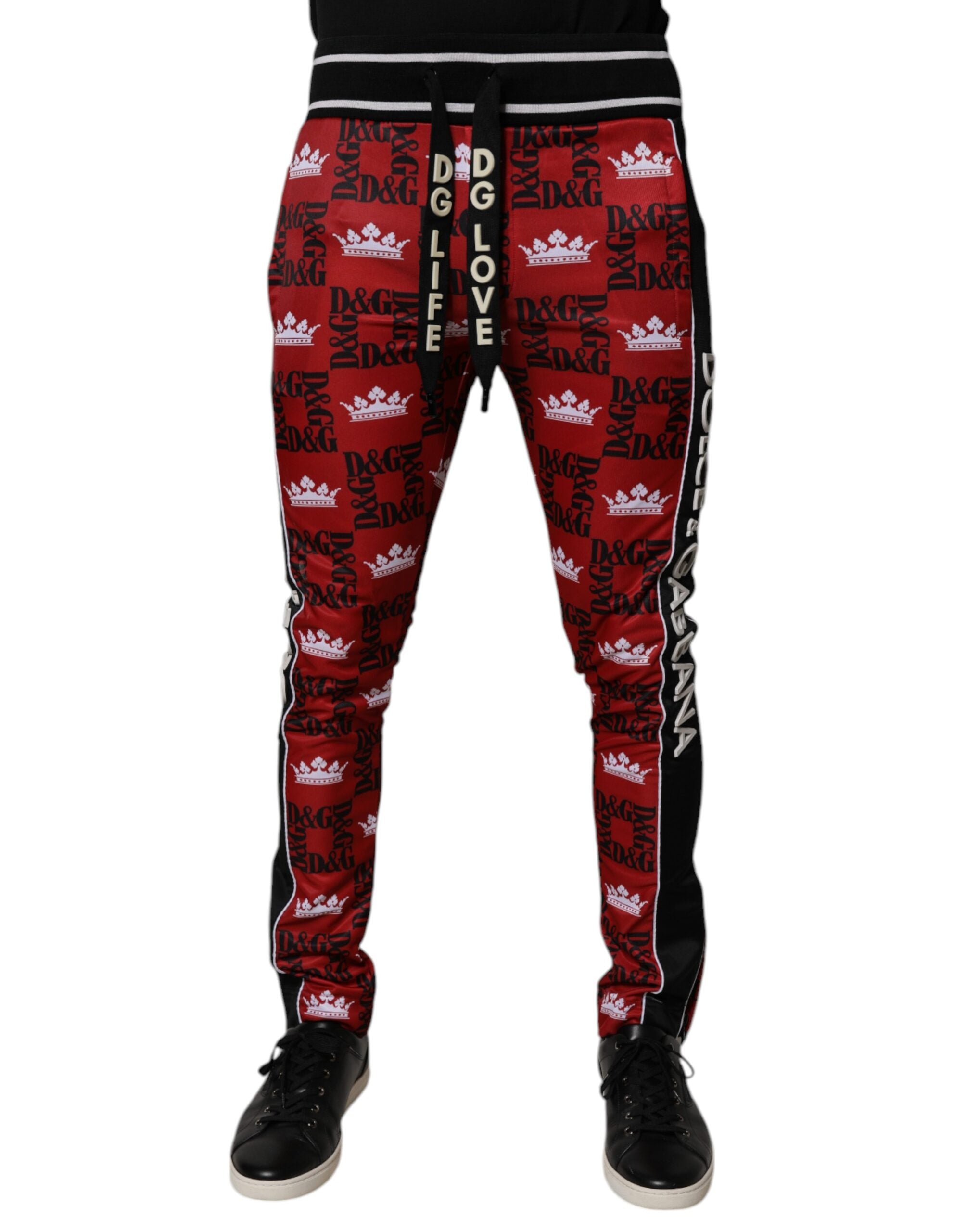 Dolce & Gabbana 100% Polyester joggers in red — view 2
