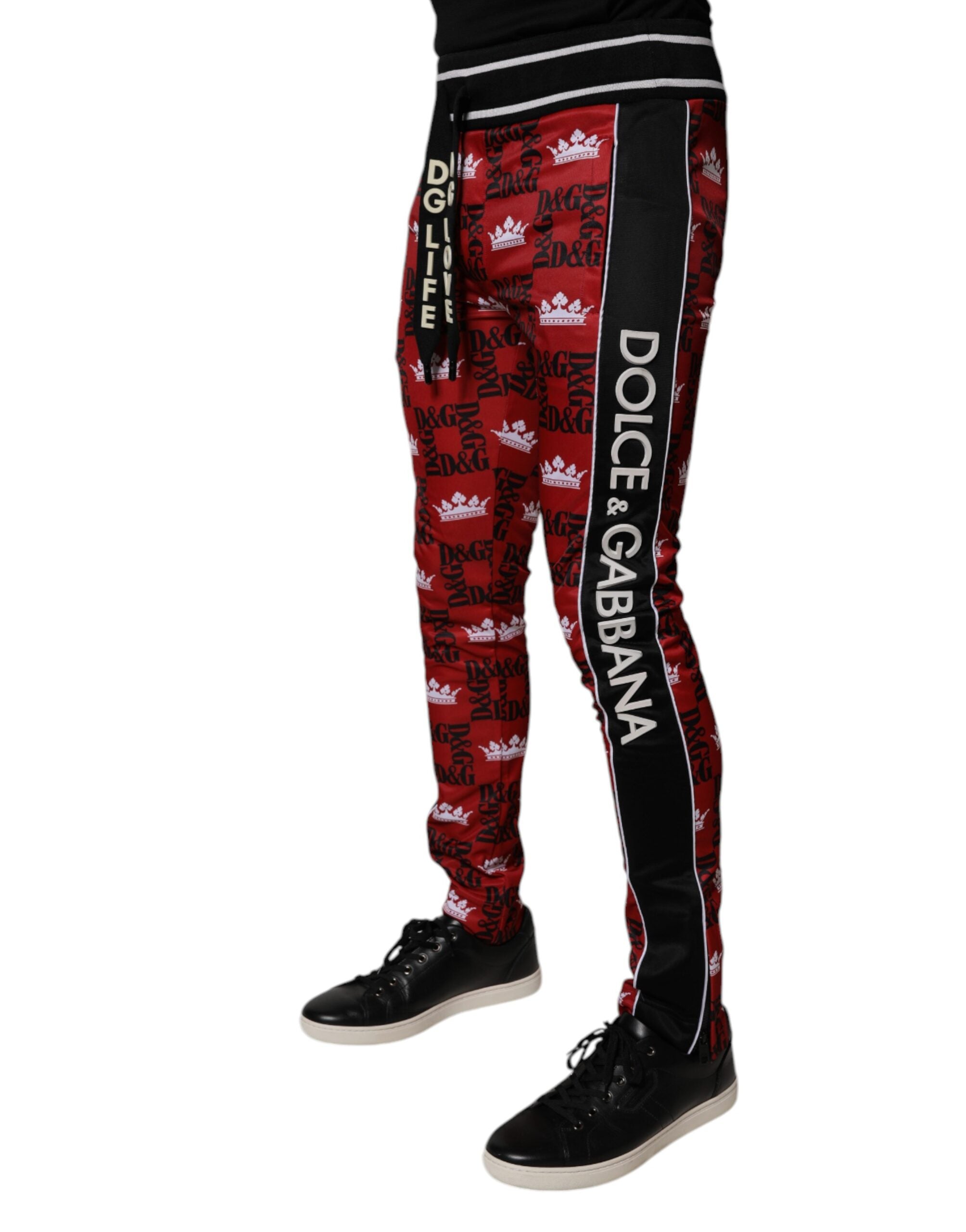 Dolce & Gabbana 100% Polyester joggers in red — view 3