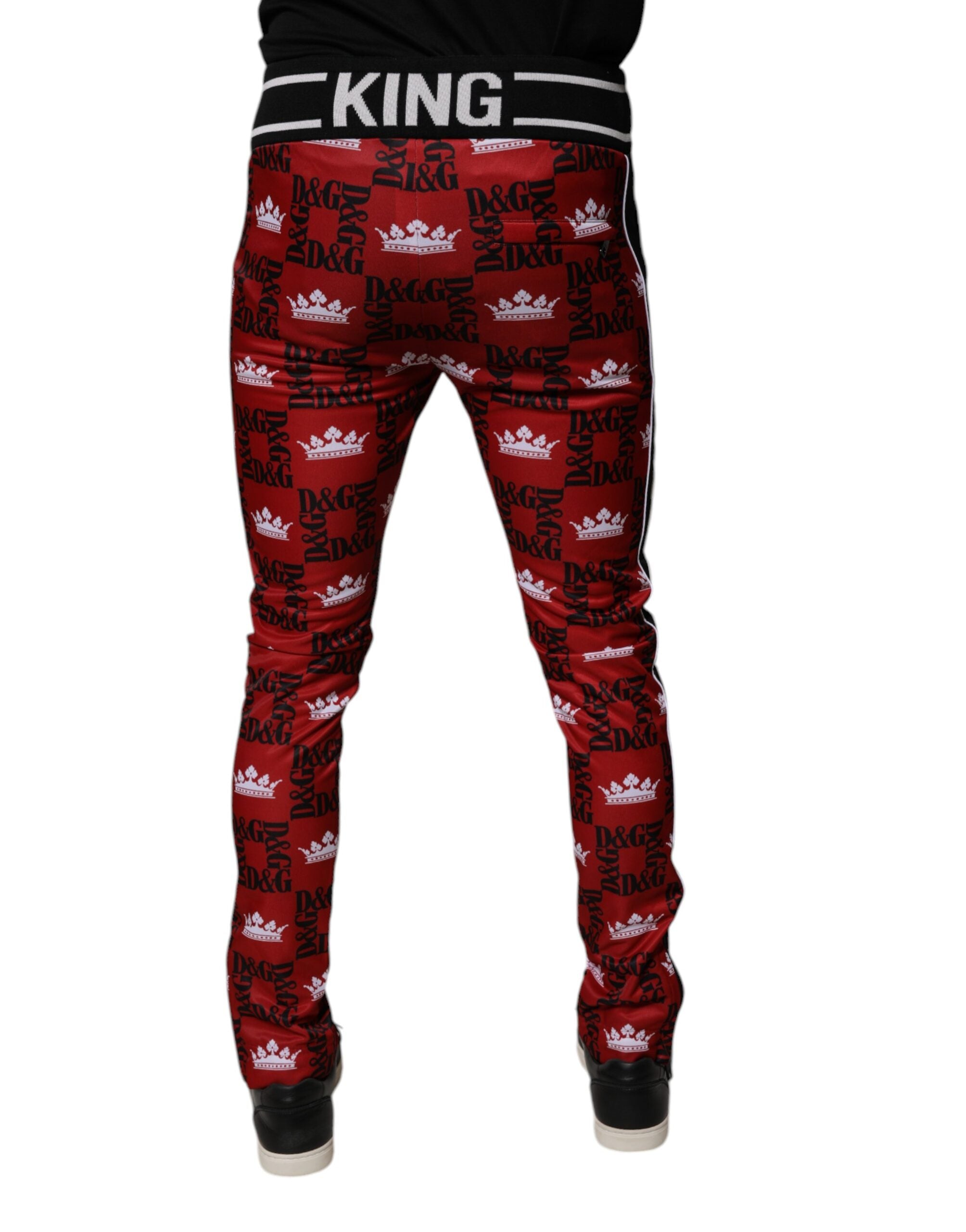 Dolce & Gabbana 100% Polyester joggers in red — view 4