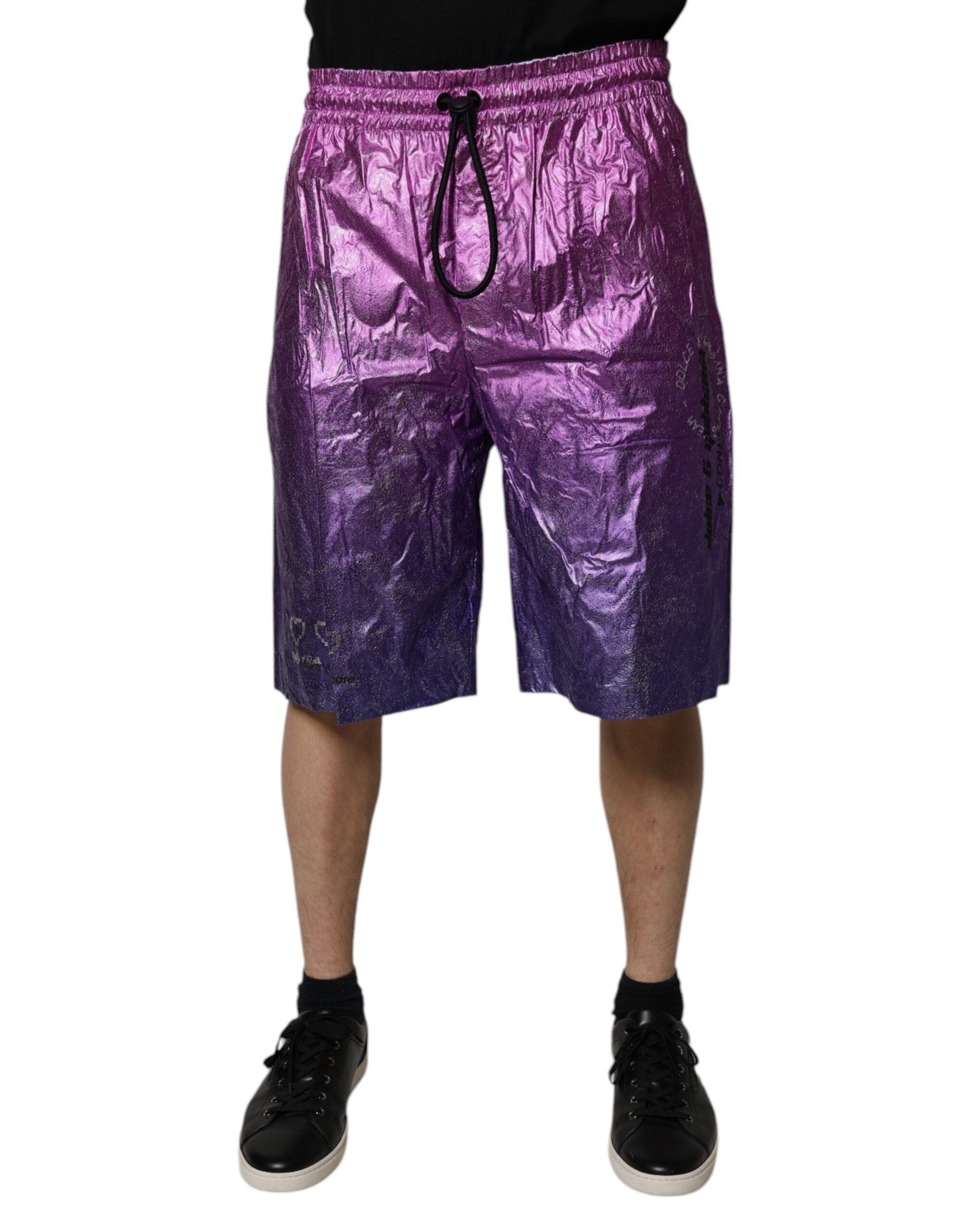 Dolce & Gabbana 100% Nylon bermuda shorts in purple — view 2